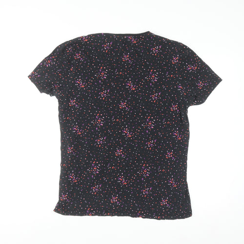 Pretty Green Men's Black Polka Dot Cotton T-Shirt Size S
