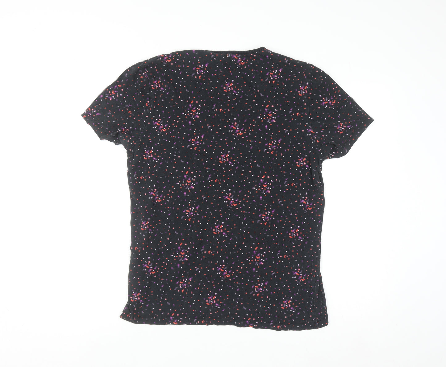 Pretty Green Men's Black Polka Dot Cotton T-Shirt Size S