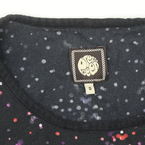 Pretty Green Men's Black Polka Dot Cotton T-Shirt Size S