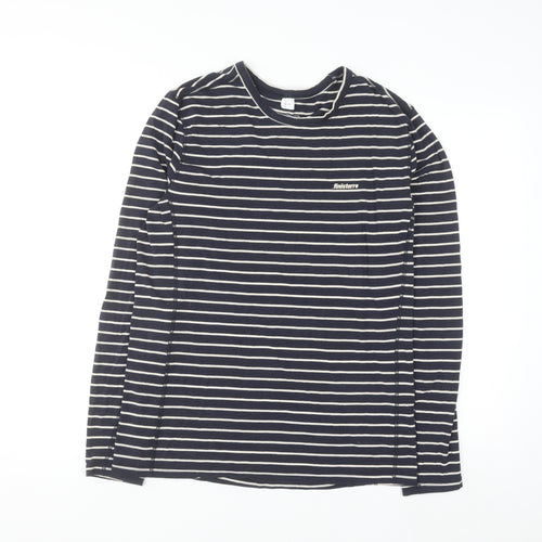 Finisterre Men's Blue Striped Long Sleeve Organic Cotton Top M