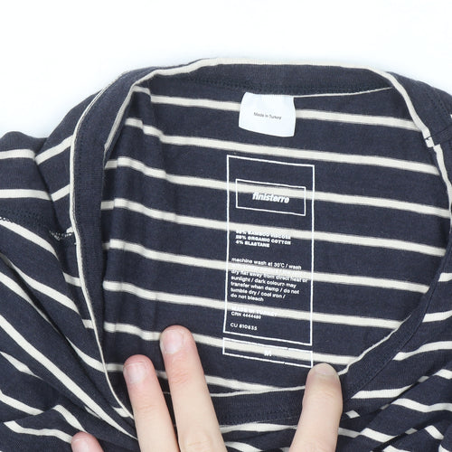 Finisterre Men's Blue Striped Long Sleeve Organic Cotton Top M