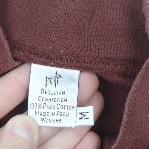 Peruvian Connection Men’s Brown Pima Cotton Long Sleeve Top M