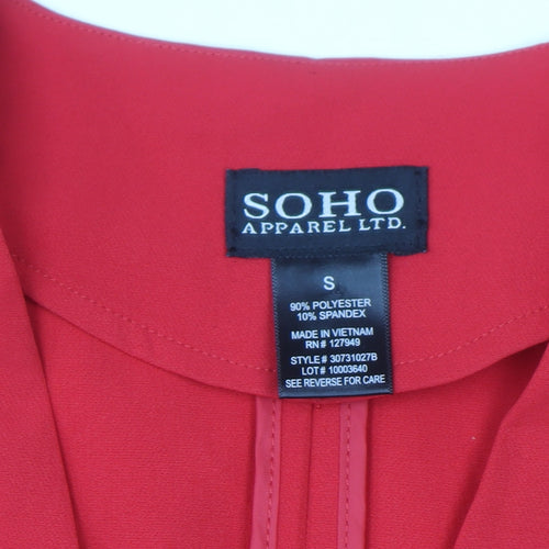 Soho Apparel Women’s Red Ruffle Sleeve Single Breasted Blazer Size S