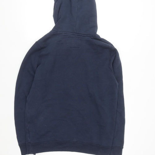 Abercrombie & Fitch Men's Blue Pullover Hoodie M Logo Fleece