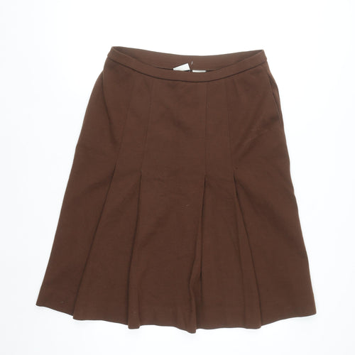 Bleyle Women Brown Wool A-Line Knee Length Skirt Size 14