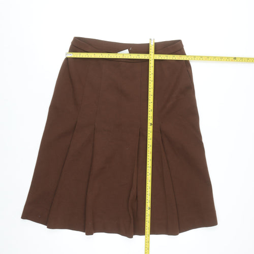 Bleyle Women Brown Wool A-Line Knee Length Skirt Size 14