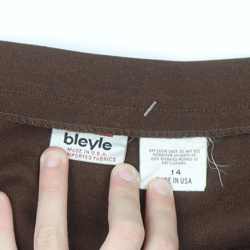 Bleyle Women Brown Wool A-Line Knee Length Skirt Size 14
