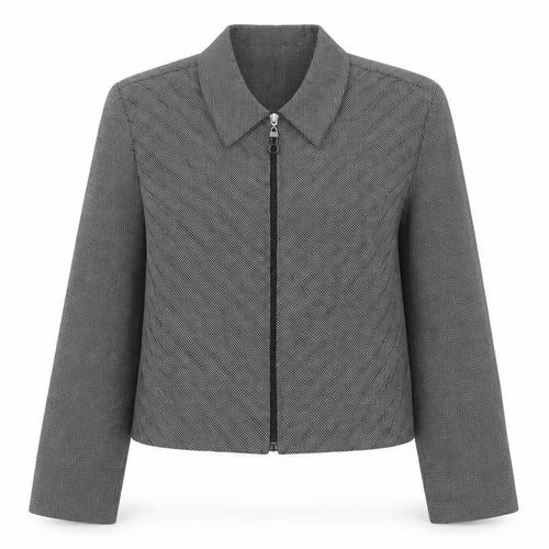 Sag Harbor Women’s Grey Petite Size 8 Zip Jacket Classic Tweed Style