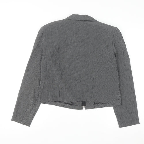Sag Harbor Women’s Grey Petite Size 8 Zip Jacket Classic Tweed Style