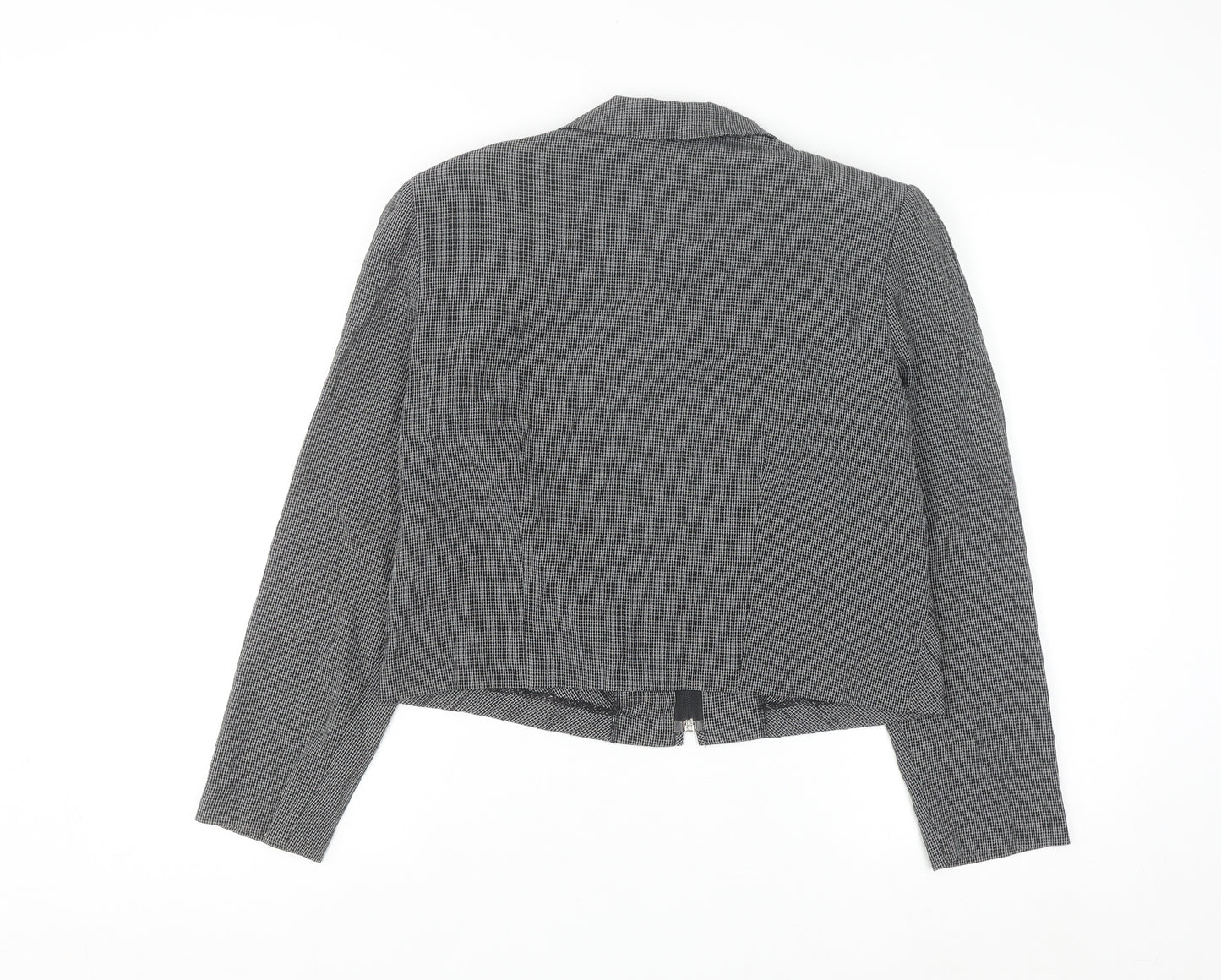 Sag Harbor Women’s Grey Petite Size 8 Zip Jacket Classic Tweed Style