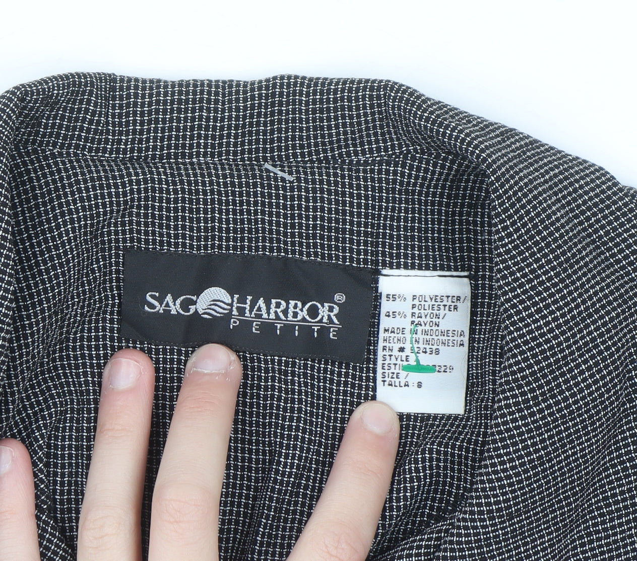 Sag Harbor Women’s Grey Petite Size 8 Zip Jacket Classic Tweed Style