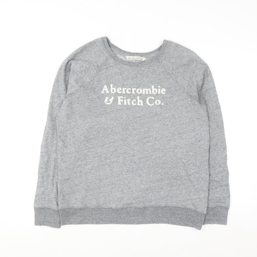 Abercrombie & Fitch Women’s Grey Logo Crew Neck Sweatshirt L