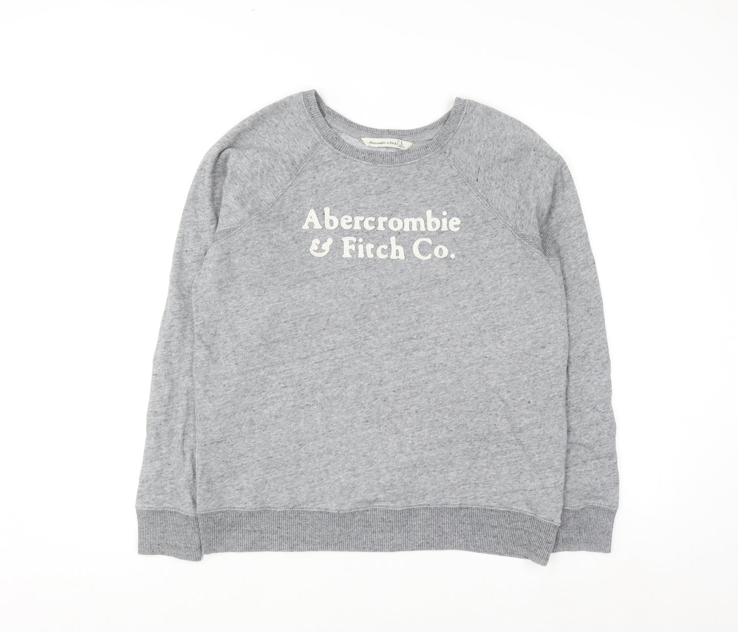 Abercrombie & Fitch Women’s Grey Logo Crew Neck Sweatshirt L