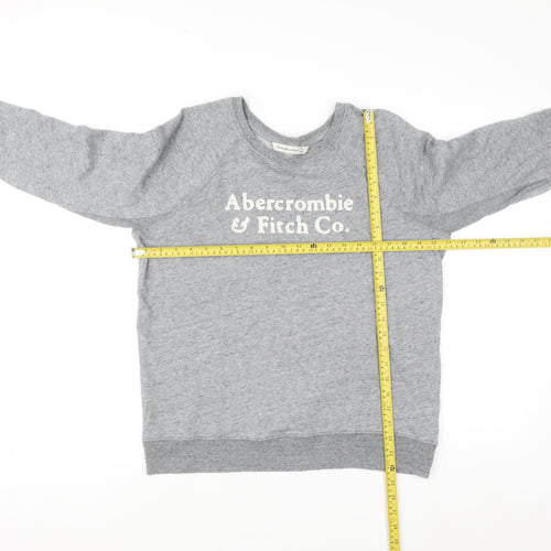 Abercrombie & Fitch Women’s Grey Logo Crew Neck Sweatshirt L