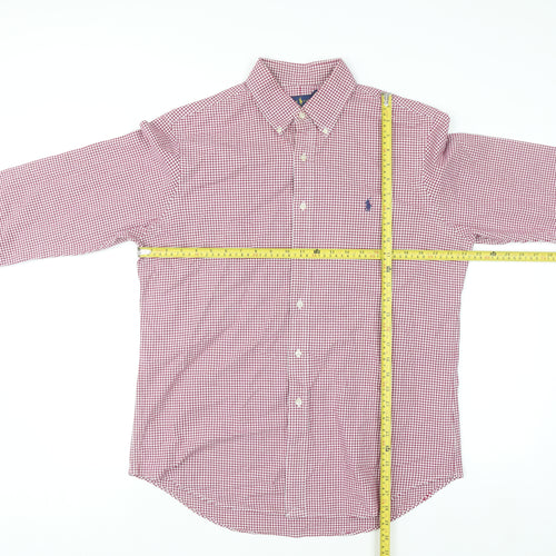 Ralph Lauren Men's Red Check Button-Down Cotton Shirt Size L