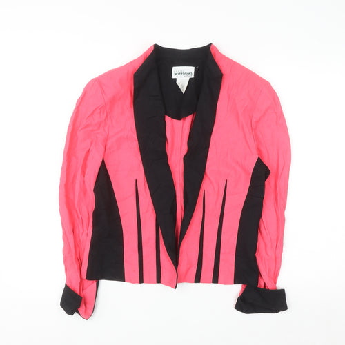 Perceptions Petite Women Pink Black Shawl Collar Blazer Jacket Size 14P