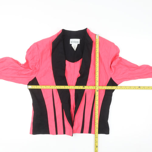 Perceptions Petite Women Pink Black Shawl Collar Blazer Jacket Size 14P