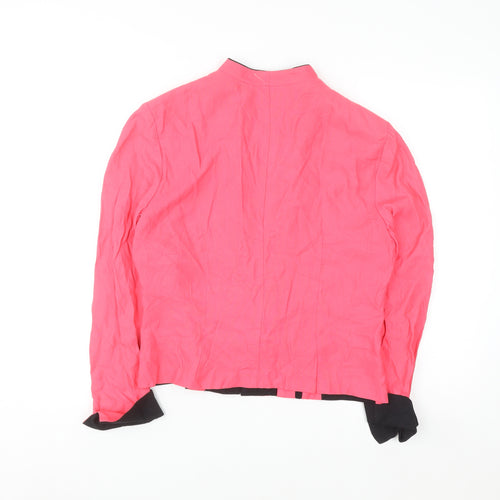 Perceptions Petite Women Pink Black Shawl Collar Blazer Jacket Size 14P