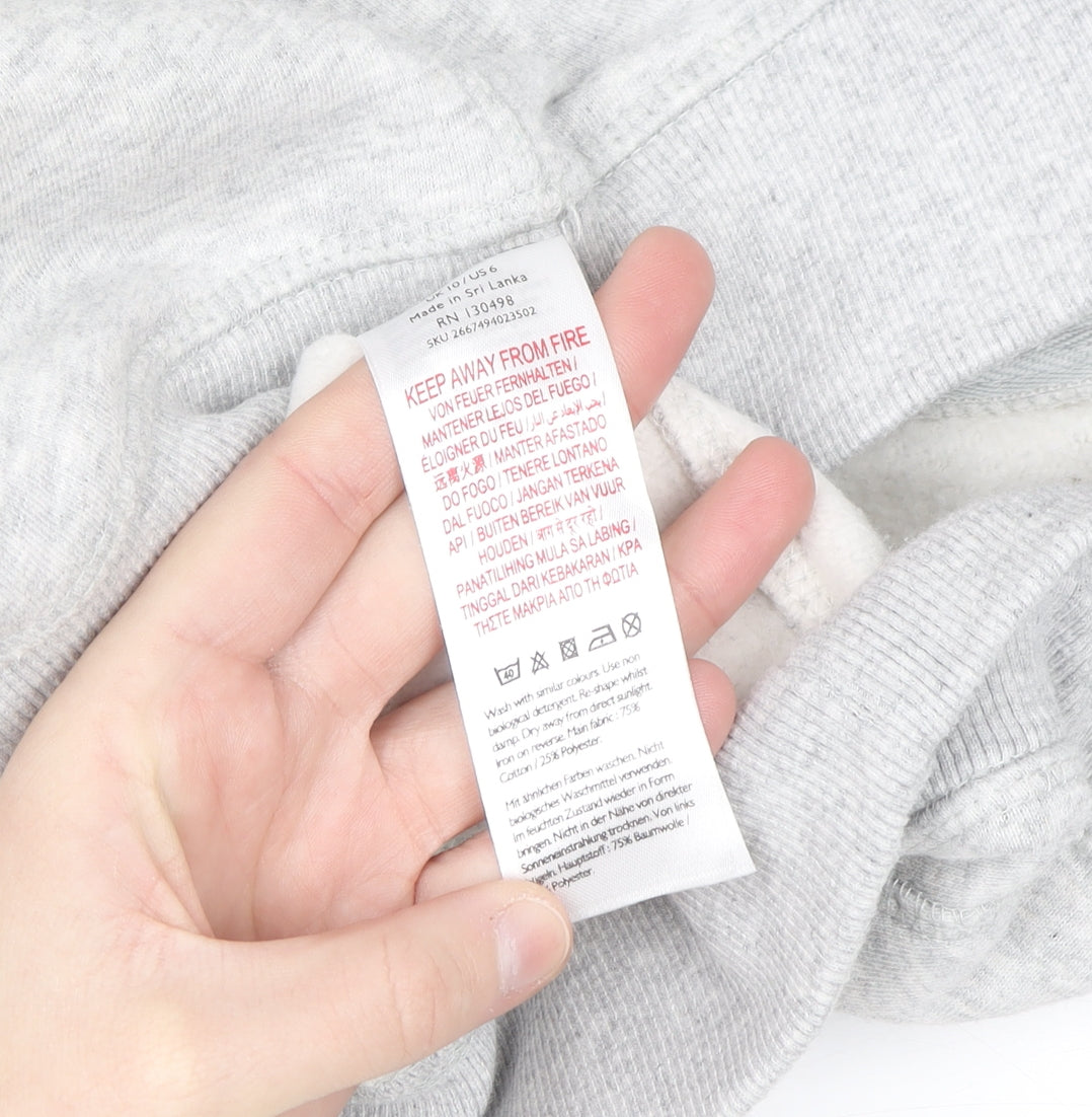 Jack Wills Women's Grey Full Zip Hoodie Size 10 Classic Fit