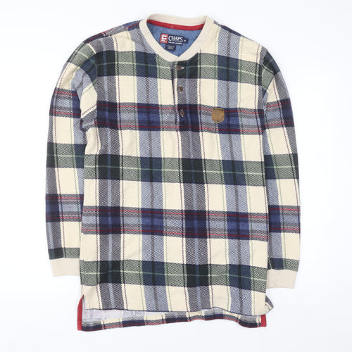 Chaps Ralph Lauren Men's Multicoloured Plaid Henley Cotton Shirt M