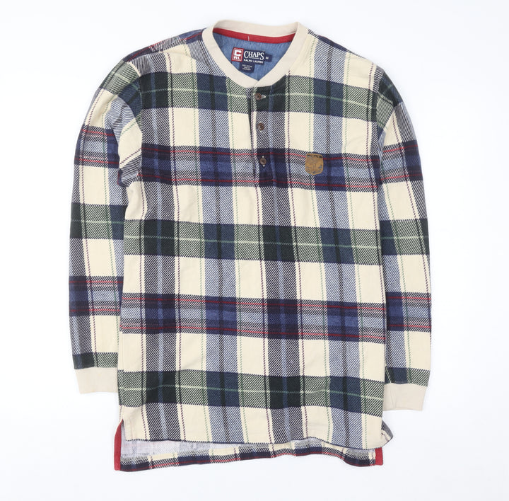 Chaps Ralph Lauren Men's Multicoloured Plaid Henley Cotton Shirt M