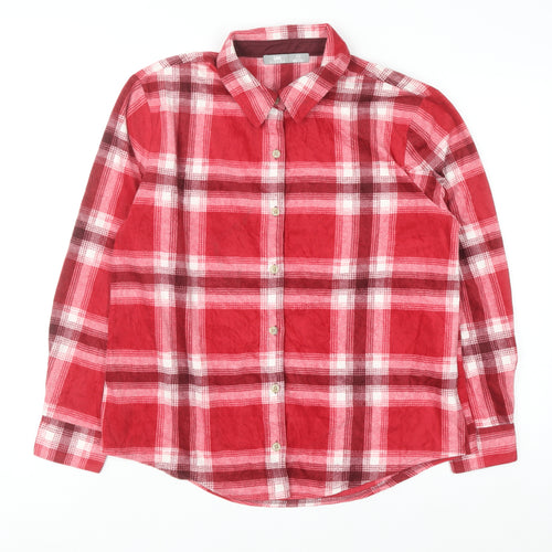 Lee Riders Men's Red Plaid Flannel Button-Up Shirt M