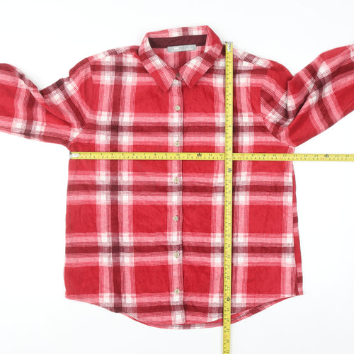 Lee Riders Men's Red Plaid Flannel Button-Up Shirt M