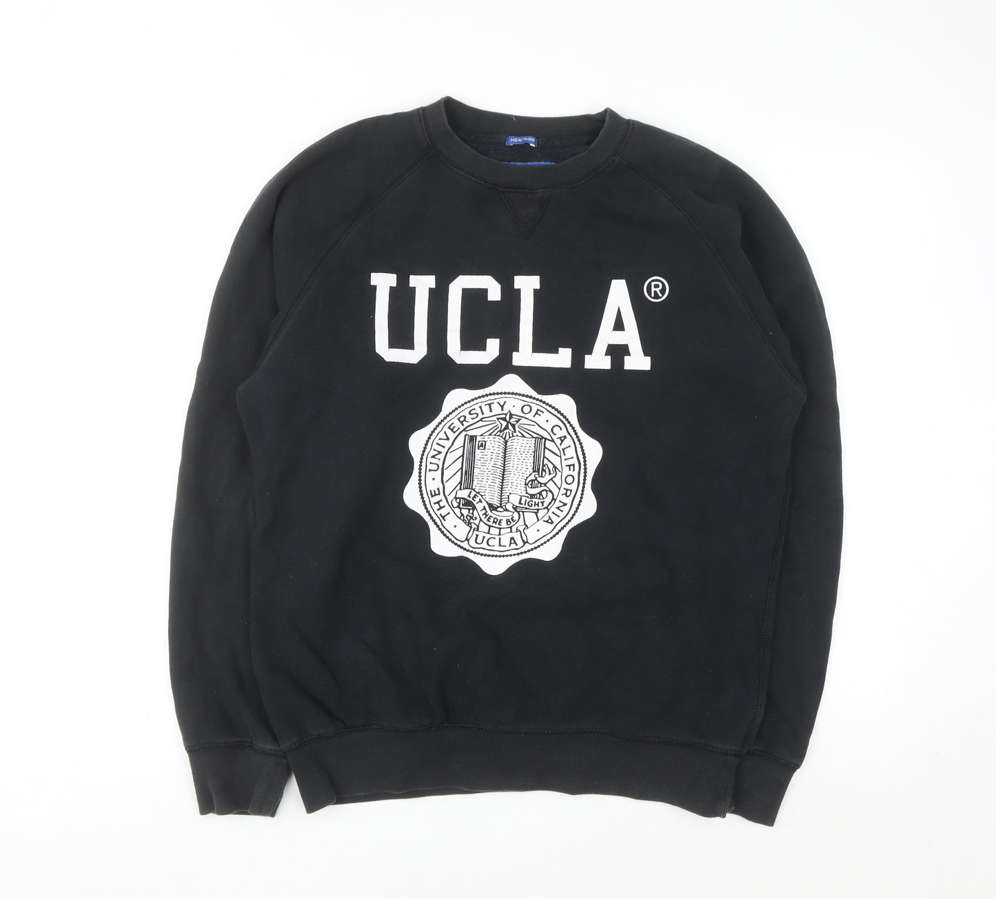 UCLA Men’s Black Pullover Sweatshirt L Fleece Lined Graphic Print