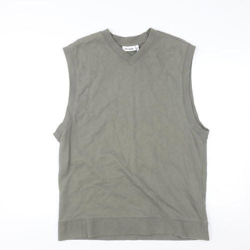 Weekday Men's Green Sleeveless V-Neck Sweatshirt Vest Size M