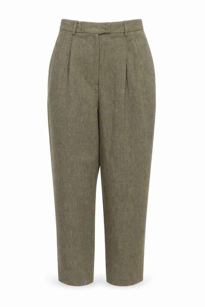 Emma James Women Brown Tweed Pleated Dress Pants Size 10