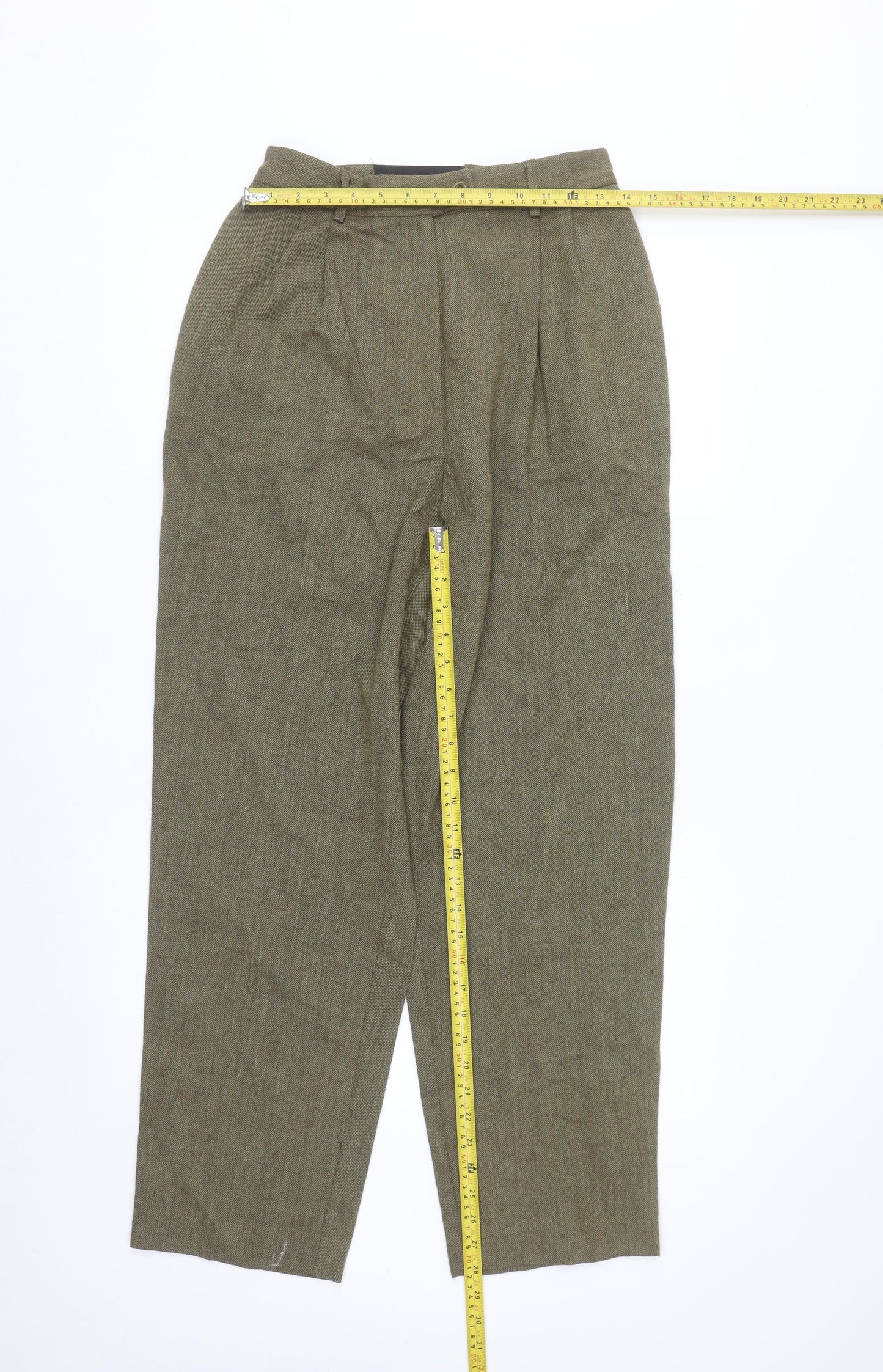 Emma James Women Brown Tweed Pleated Dress Pants Size 10