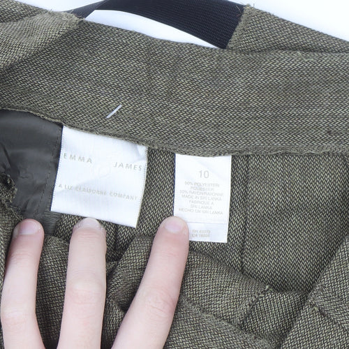 Emma James Women Brown Tweed Pleated Dress Pants Size 10