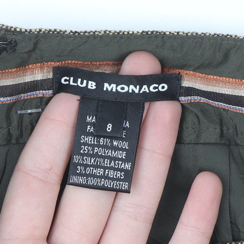 Club Monaco Women Brown Wool Tweed Knee Length Pencil Skirt Size 8