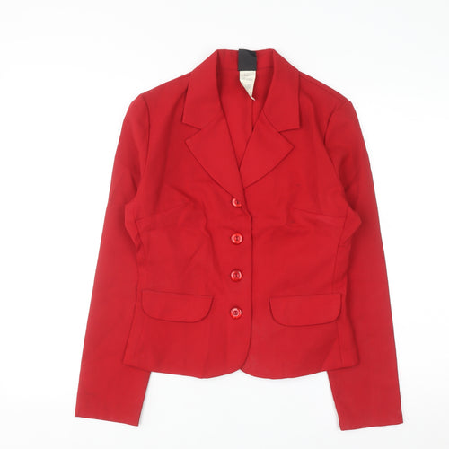 My Michelle Women's Red Polyester Blazer Size 8 Classic Business Jacket