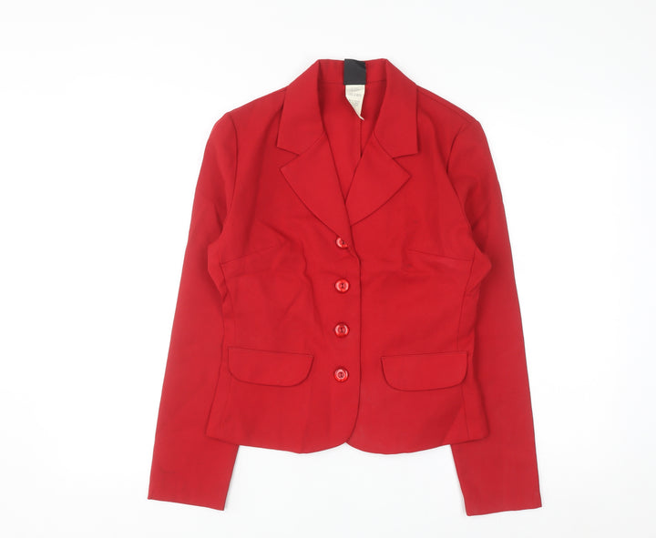 My Michelle Women's Red Polyester Blazer Size 8 Classic Business Jacket