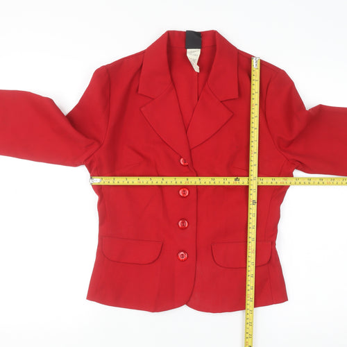 My Michelle Women's Red Polyester Blazer Size 8 Classic Business Jacket