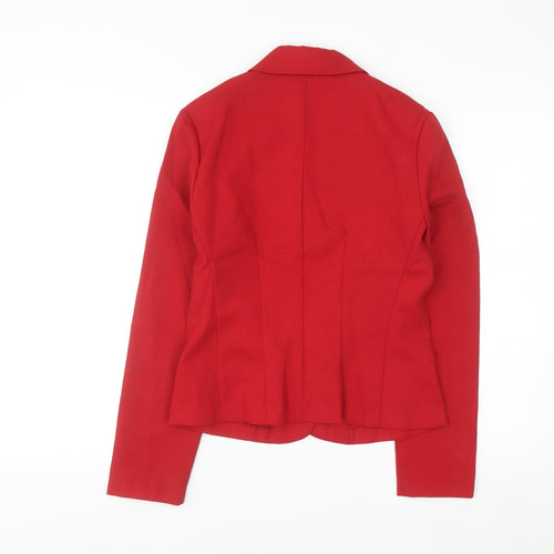 My Michelle Women's Red Polyester Blazer Size 8 Classic Business Jacket