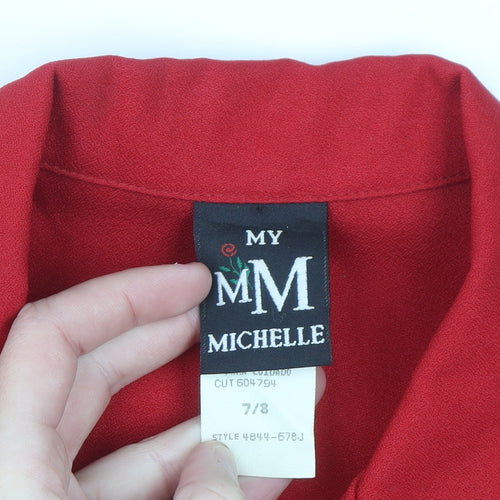 My Michelle Women's Red Polyester Blazer Size 8 Classic Business Jacket