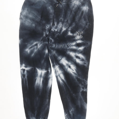 Zoo York Men's Black Tie Dye Jogger Sweatpants L Cotton Fleece