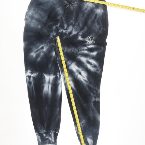Zoo York Men's Black Tie Dye Jogger Sweatpants L Cotton Fleece