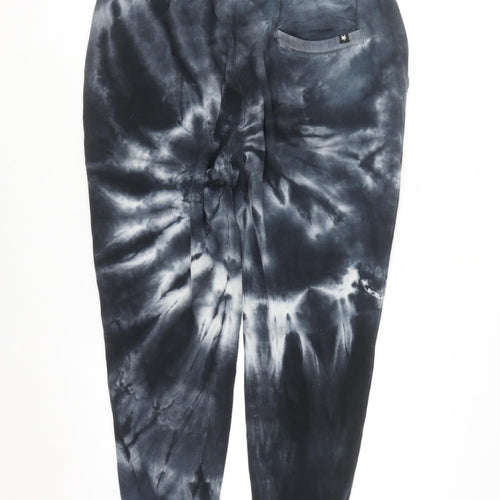 Zoo York Men's Black Tie Dye Jogger Sweatpants L Cotton Fleece