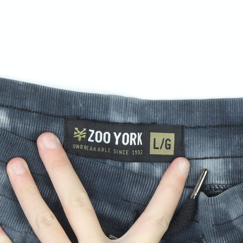 Zoo York Men's Black Tie Dye Jogger Sweatpants L Cotton Fleece