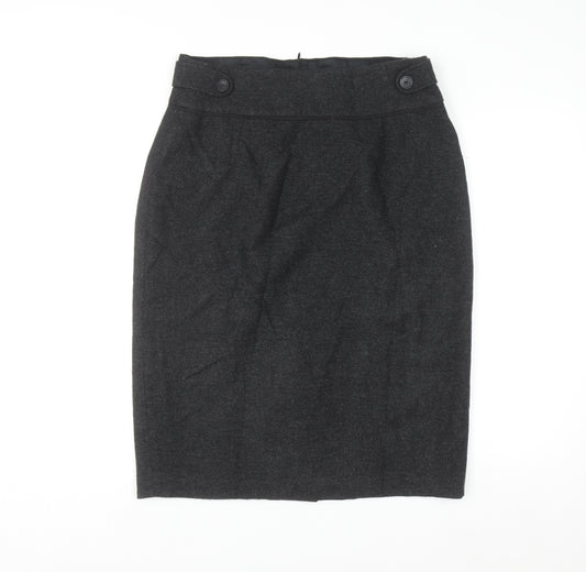 Mexx Women's Black Wool Blend Pencil Skirt Size 18 Knee Length Workwear