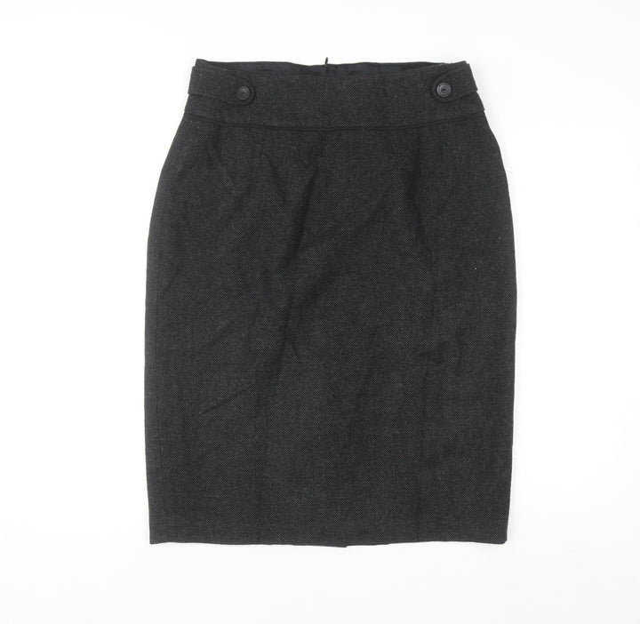 Mexx Women's Black Wool Blend Pencil Skirt Size 18 Knee Length Workwear