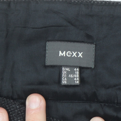 Mexx Women's Black Wool Blend Pencil Skirt Size 18 Knee Length Workwear