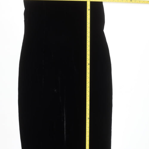 Jones New York Women Black Velvet Sheath Midi Dress Size 14