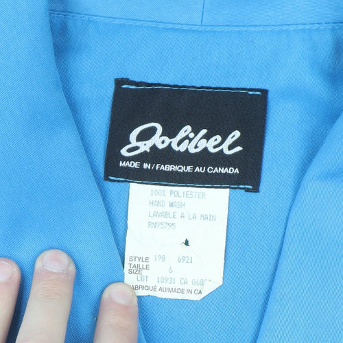 Golibel Women’s Blue Cropped Collared Short Sleeve Blouse Size 10