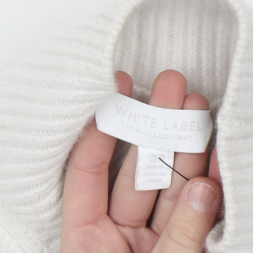 The White Company Women’s White Striped Roll Neck Wool Jumper XL
