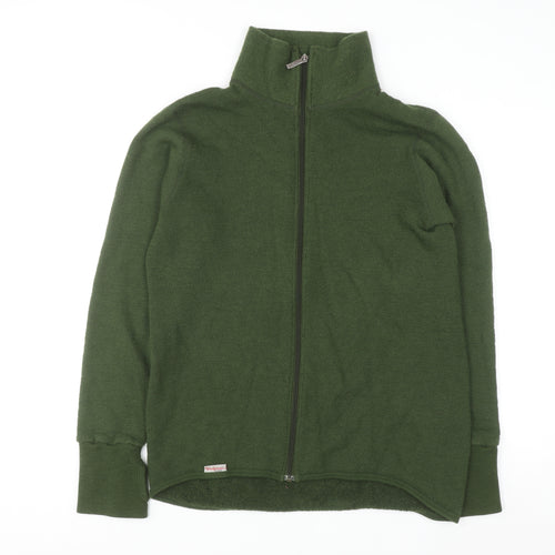 Woolpower Men’s Green Full Zip High Neck Merino Wool Jumper L