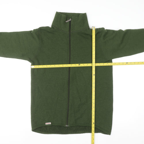 Woolpower Men’s Green Full Zip High Neck Merino Wool Jumper L